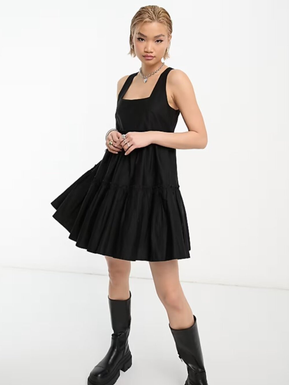 Mabel tiered volume mini summer dress